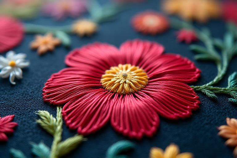 Detaljer av norsk bunad-broderi